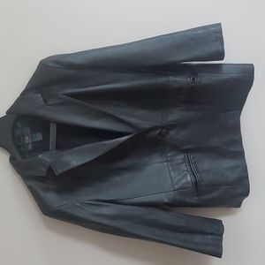 HAWKSEY & WIGHT size 14 black leather jacket